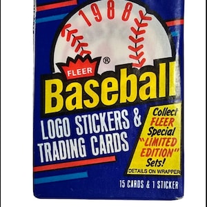 Paquet de cire pour cartes de baseball Fleer 1988 (15 cartes)