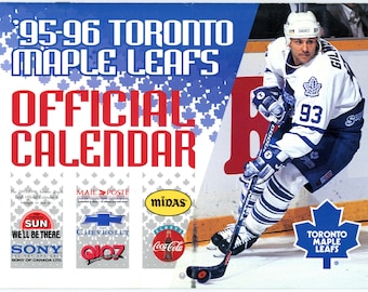 1995/96 Toronto Maple Leafs Official Vintage Calendar 11" x 8" Doug Gilmour Cover