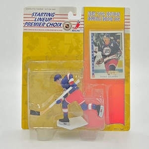 1994 Kenner, composition de départ de la LNH Teemu Selanne, figurine et carte de hockey Jets de Winnipeg