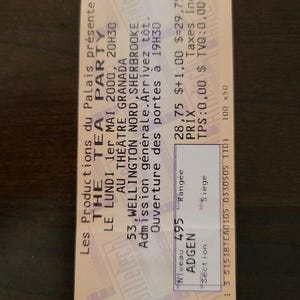 The Tea Party 2000, Sherbroke Au Theater Original Konzertkarte Stub