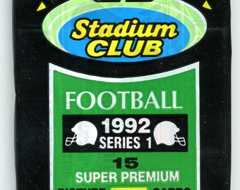 1992 Topps Stadium Club Football Card Series 1 Pack (15 Cards)