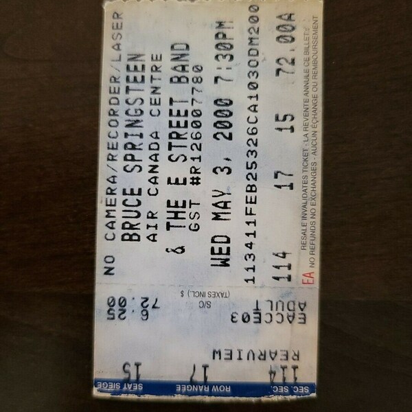 Bruce Springsteen Concert Ticket Etsy