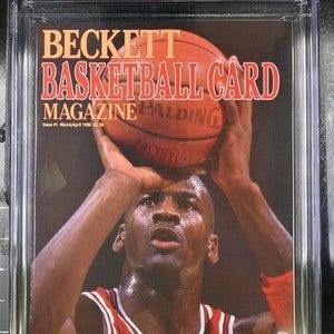 Beckett Basketball Card Magazine #1 Graded Magazine (maart/april 1990) CGC 9,4 Michael Jordan Cover