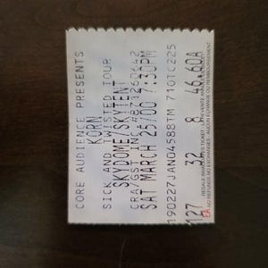 Korn 2000, Toronto Skydome Original Konzertkarte Stub