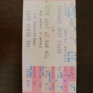 The Beach Boys 1980, Toronto Maple Leaf Gardens Original Konzertkarte Stummel