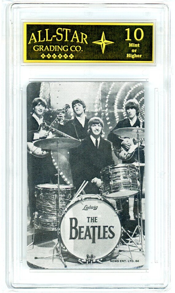 1964 NEMS Enterprises Ltd. the Beatles Rare Playing Card Graded
