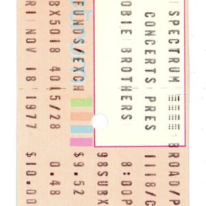 Die Doobie Brothers Vintage Konzertkarte The Spectrum (Philadelphia, 1977)
