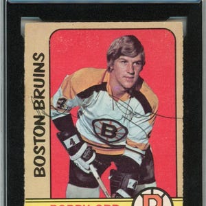1972/73 OPC O-Pee-Chee Bobby Orr Graded Autograph Card #129 KSA Authenticated AUTO 6 image 1