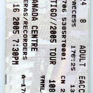U2 / Vertigo Vintage Konzertkarte Air Canada Center (Toronto, 2005)