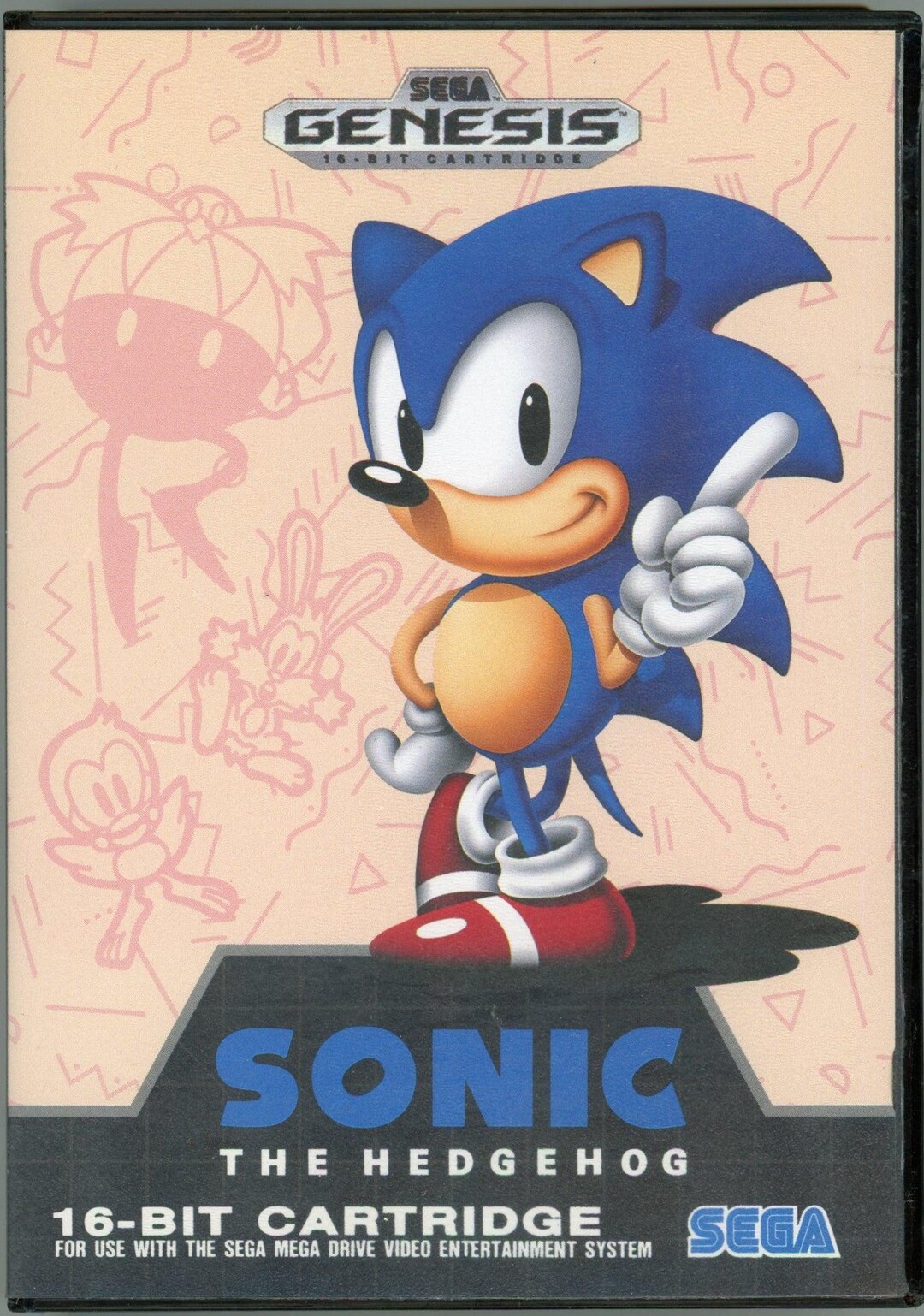 1991 Sonic the Hedgehog Sega Genesis Video Game Cartridge Complete in ...
