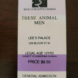 These Animal Men 1995 Toronto Lee's Palace Original Konzertkarte Stub