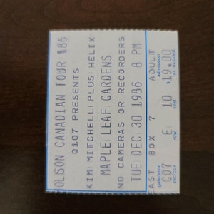 Kim Mitchell Helix 1986, Toronto Maple Leaf Gardens Original Konzertkarte Stummel