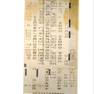 Neil Young Crazy Horse Vintage Konzertkarte Stub Air Canada Center (Toronto, 2003)