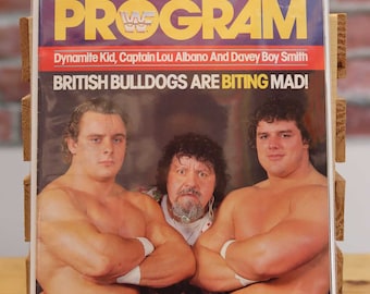 Original WWF WWE Vintage Wrestling Program British Bulldogs/Captain Lou (Winter 1985)