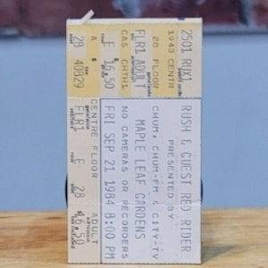 RUSH 1984 Maple Leaf Gardens Toronto Original Vintage Konzertkarte Stummel