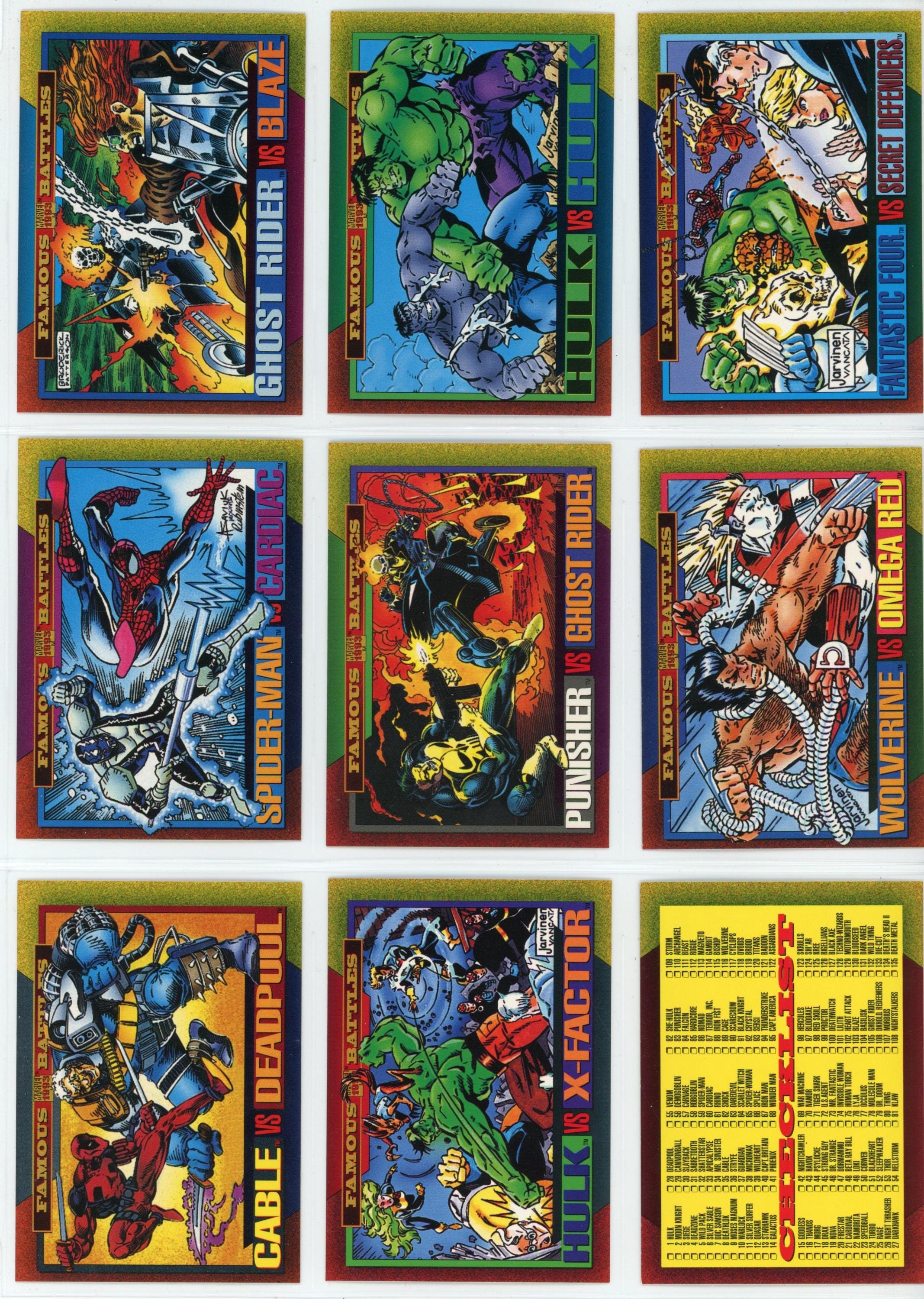 1993 Skybox Marvel Universe IV Complete Trading Card Set (180
