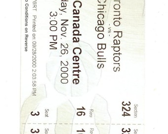 Toronto Raptors vs. Chicago Bulls Ticket Stub Air Canada Centre (Toronto, 2000)