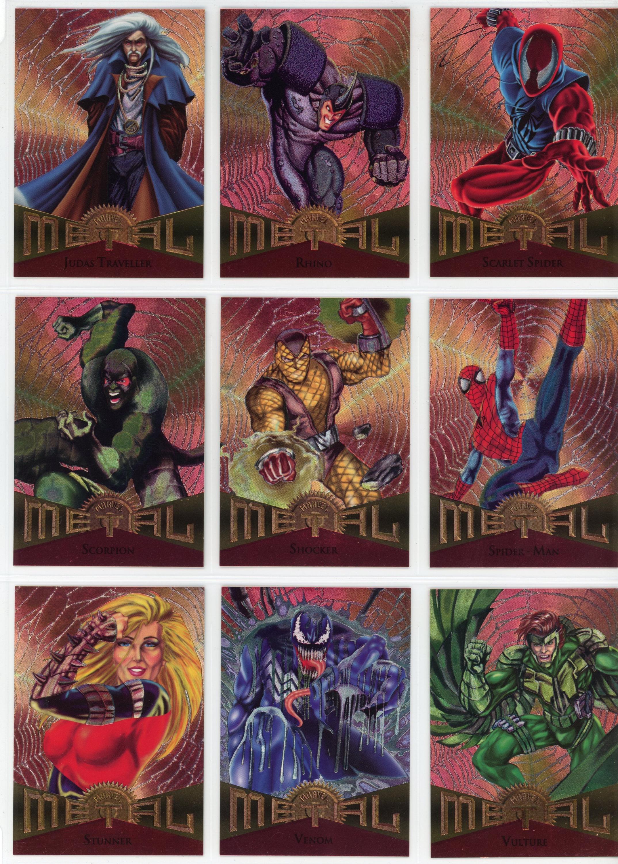 1995 Fleer Marvel Metal Complete Trading Card Set (138 Cards) +