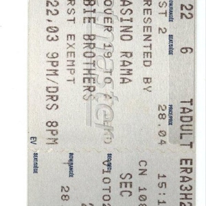 Doobie Brothers Vintage Konzertkarte Stub Kasino Rama (Orillia, 2003)