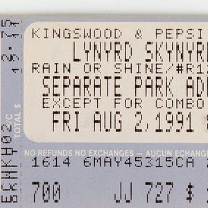 Lynyrd Skynyrd Vintage Konzertkarte Stub Kingswood Music Theater (Vaughan, 1991)
