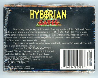 hyborian gates rare cards 1995 Hyborian Gates CCG Uncut Promo 9-Card Trading Card Panel Cardz TvMovieCards.com