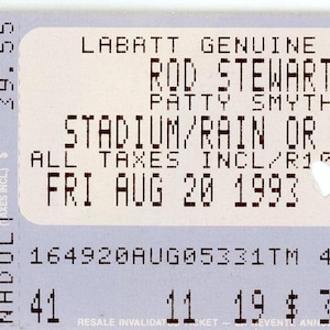 Rod Stewart / Patty Smyth Vintage Konzertkarte Stub (1993)