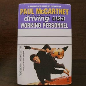 Paul McCartney 2003, Fahren durch die USA Tour All Access Backstage Pass Konzertkarte