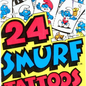 1982 Schlumpf temporäres Tattoo Sammelkarten-Pack