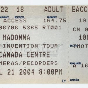 Madonna Vintage Konzertkarte Stub Air Canada Center (Toronto, 2004)