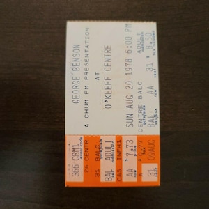 George Benson 1978, Toronto O'Keefe Center Original Konzertkarte Stummel