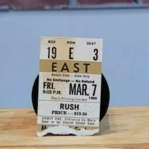 RUSH 1986 Maple Leaf Gardens Toronto Original Vintage Konzertkarte Stummel
