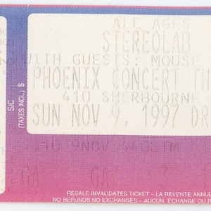 Stereolab Vintage Konzertkarte Phoenix Concert Theater (Toronto, 1997)