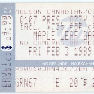 Ozzy Osbourne Vintage Konzertkarte Maple Leaf Gardens (Toronto, 1989)