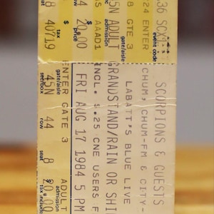 1984 Scorpions 1984 Ausstellung Stadion Toronto Original Vintage Konzertkarte Stub