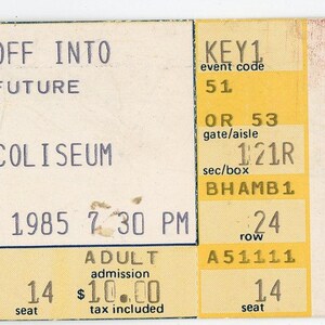 Face Off Into the Future Konzert-Karte Copps Coliseum (Hamilton, 1985)