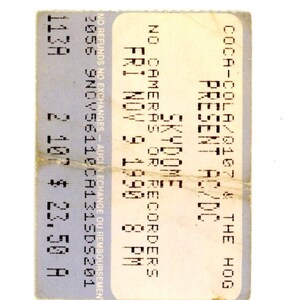 Originale AC/DC Vintage Konzertkarte Skydome (Toronto, 1990)