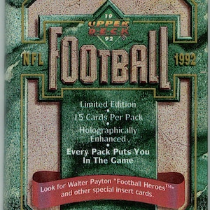 1992Upper Deck NFL Football Wax Pack (15 Karten)