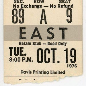 Paul Anka Vintage Konzertkarte Maple Leaf Gardens (Toronto, 1976)