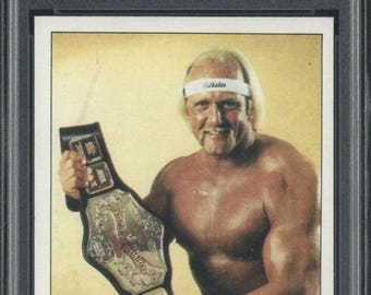 1985 Topps WWF Hulk Hogan Graded Rookie Card #1 PSA 8