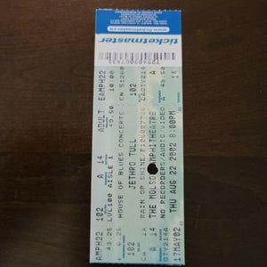 Jethro Tull 2002, Toronto Molson Amphitheater Original Konzertkarte Stummel