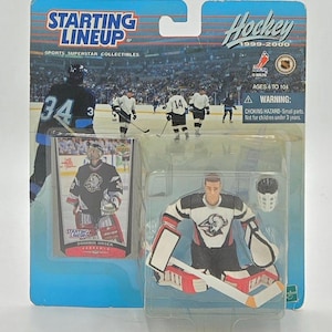 1999 Kenner, composition de départ de la LNH, figurine et carte de hockey Dominik Hasek, Sabres de Buffalo