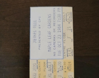 Jethro Tull 1984, Toronto Maple Leaf Gardens Original Concert Ticket Stub