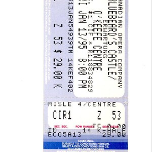 Original Bluebeard's Castle Vintage Konzertkarte O'Keefe Center (Toronto, 1995)