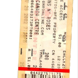 Guns N Roses Vintage Konzertkarte Stub Air Canada Center (Toronto, 2002)