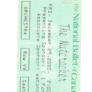 Der Nussknacker-Ballett Vintage Konzertkarte Stub (Toronto, 2000)