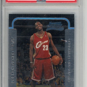 2003 Bowman R&S LeBron James Chrom #123 Graded Basketball Card PSA 9