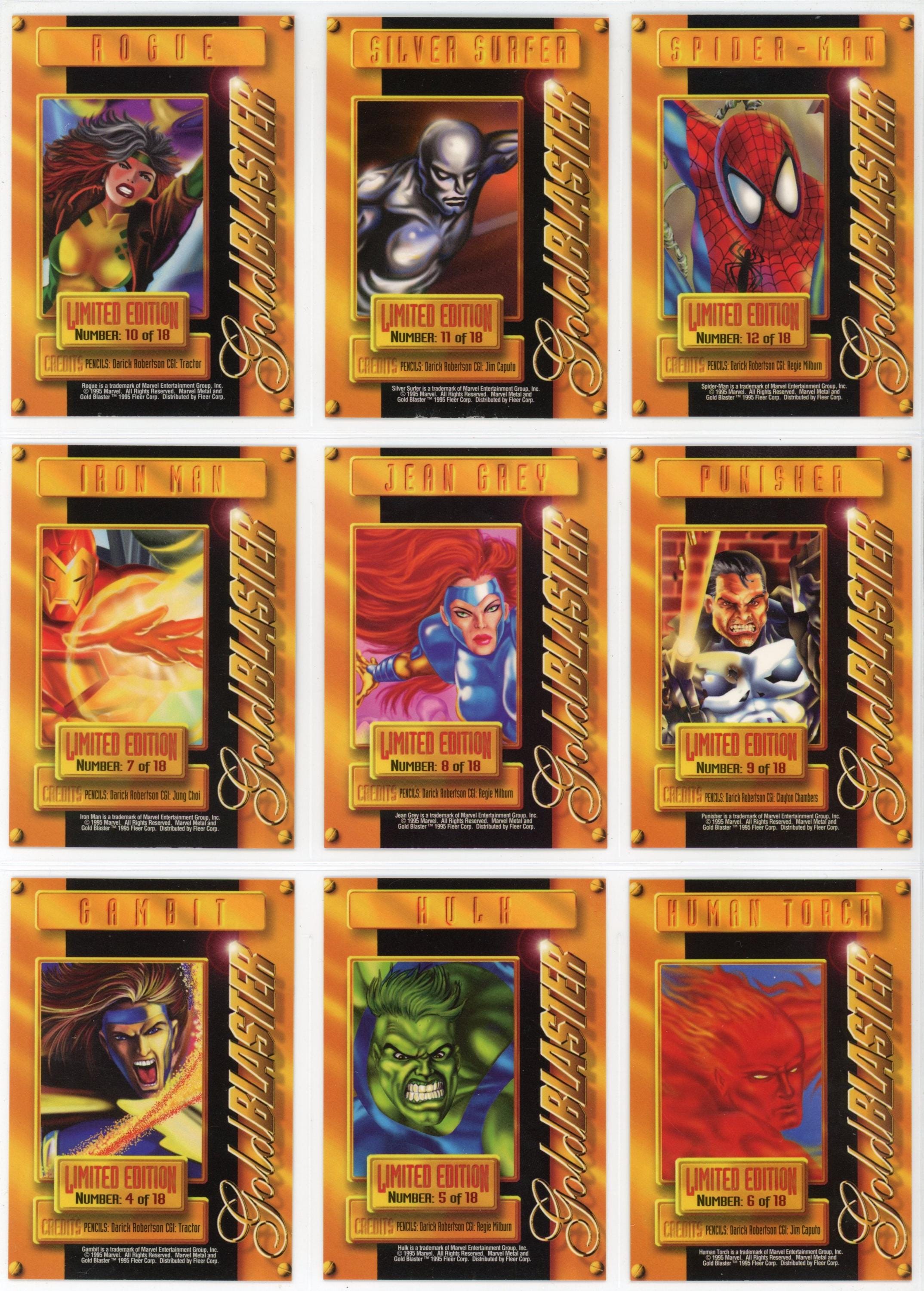 1995 Fleer Marvel Metal Complete Trading Card Set (138 Cards) +