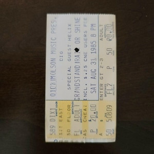 Dio Helix 1985, Toronto CNE Tribüne Original Konzertkarte Stub