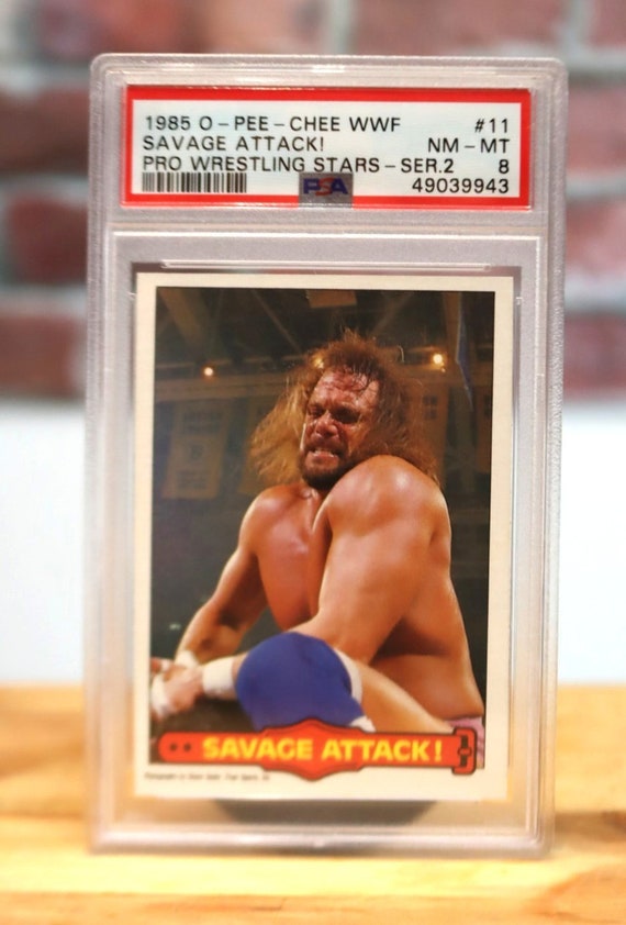 1986 OPC O-Pee-Chee Macho Man Randy Savage Attack Rookie Card