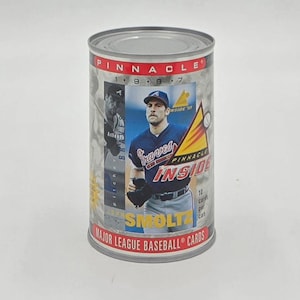 Lata coleccionable de tarjetas de béisbol Pinnacle Inside MLB de 1997 (10 tarjetas) de John Smoltz